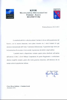Raccolta umanitaria Kosovo